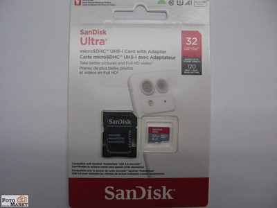 SanDisk Ultra 32GB microSDHC A1 120MB/s +Adapt. SDSQUA4-032G-GN6MA micro SDHC 