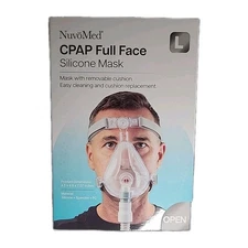 NuvoMed CPAP Full Face Nasal Silicone Mask With Removable Cushion, Size L Large