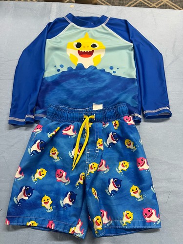 Baby Shark Jungen Badeanzug Set Größe 3T Badehose Rash Guard - Bild 3 von 7