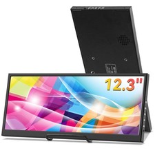 12.3 Inch Secondary Monitor, IPS Stretched Bar LCD Travel Display 1920 * 720 ...