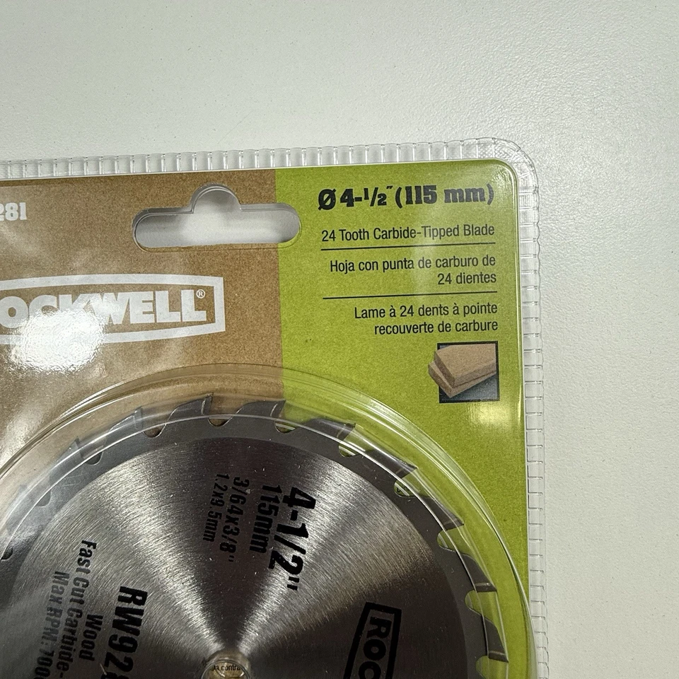 Rockwell RW9281 4.5" 24 dientes punta carburo TCT hoja de madera circular paquete de 2 NUEVO Foto 2 de 4