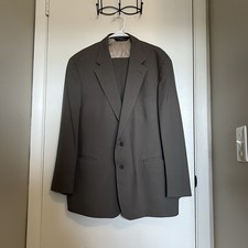 VTG 90s Polo Ralph Lauren Blue Label 100 Wool 2 Piece Suit Gray 46/40 Preppy