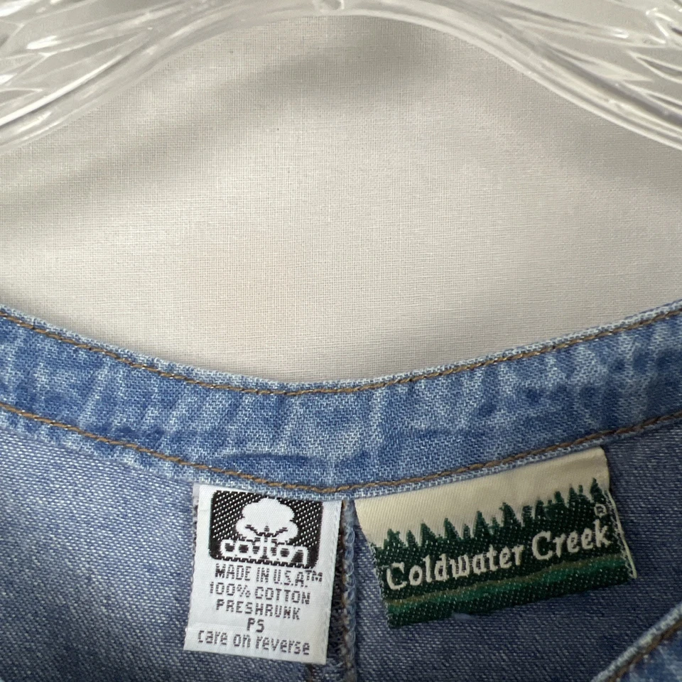 Coldwater Creek Denim Dress Petite Small Midi Fit & Flare 100% Cotton Cowgirl - Image 4 of 4