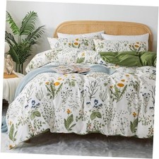 Floral Duvet Cover King 100 Percale Cotton Botanical Garden Flower Printed