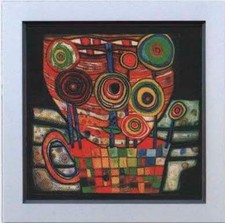 Kunstdruck HUNDERTWASSER BH 61x61 cm bunt Bild Gemälde Wandbild