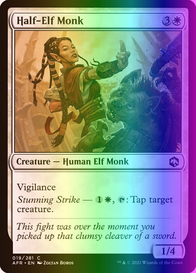 MTG Half-Elf Monk (19/518) Adventures in the Forgotten Realms NM FOIL