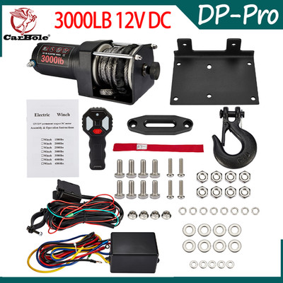 12V DC 3000LB New Electric Winch ATV Winch Kit Synthetic Rope Remote ATV UTV 4WD