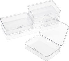 6 Pack Small Plastic Bead Organizer Rectangle Containers with Lids, 3x2 Inch