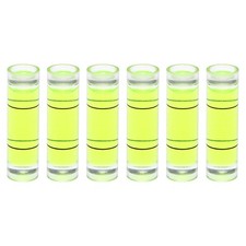 6pcs Zylindrische Libelle 9,5x34mm Wasserwaage f&uuml;r Nivellierung Kamera, Gr&uuml;n.