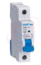 Chint MCB 20 Amp Type C 20A Single Pole Circuit Breaker C20 NB1-63 179618 (A1)