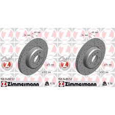 2x ZIMMERMANN SPORT BREMSSCHEIBEN 345mm GELOCHT HINTEN passend für BMW 5 6 7