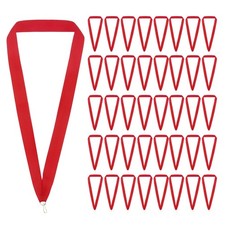 100 Pcs Award Neck Ribbons with Snap Clips Medal Lanyards Red
