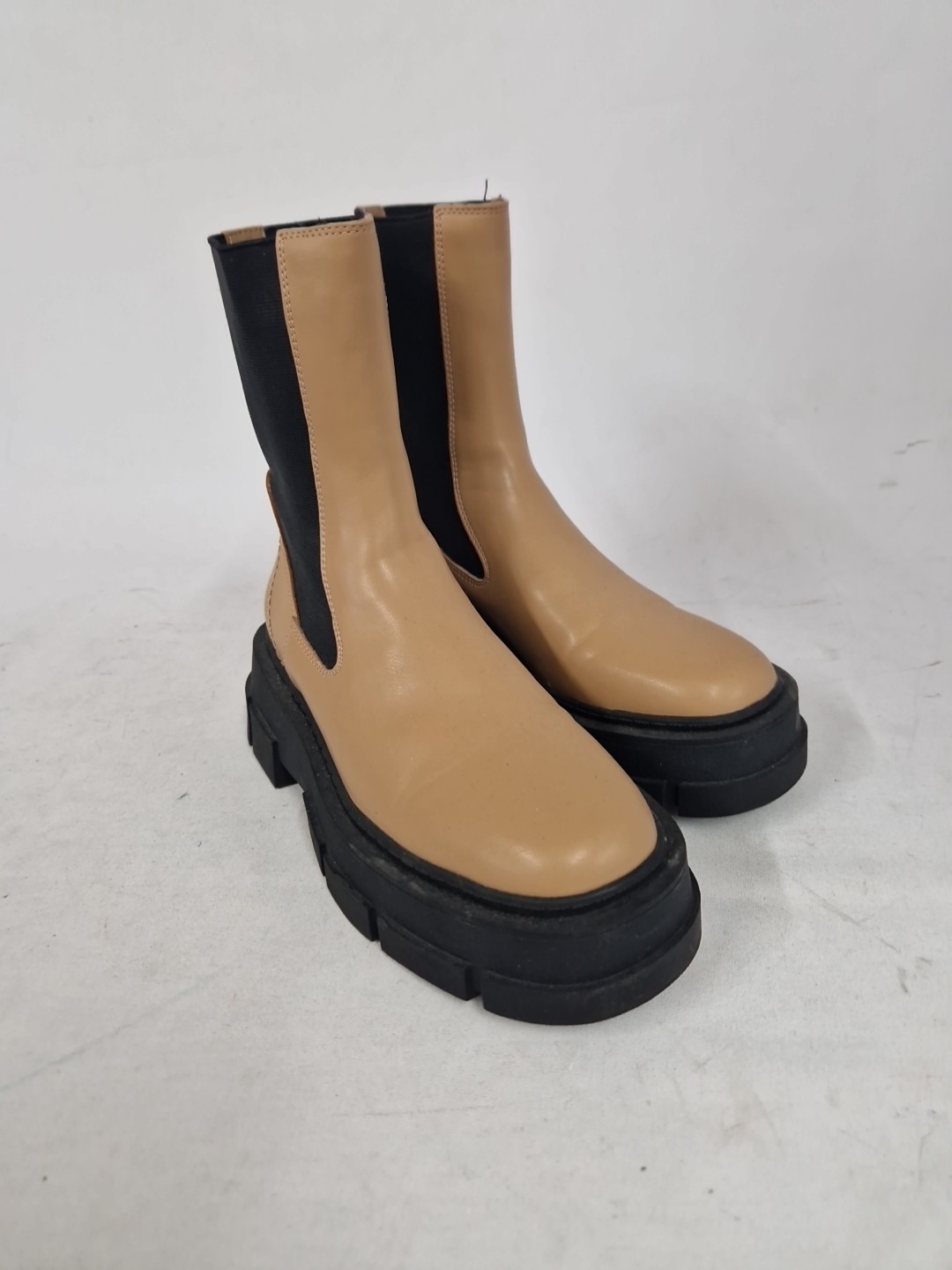 SAOLA Stivaletti Chelsea slip on elasticizzati suola Chucky marrone mango UK 4