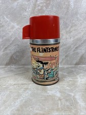 1962 Aladdin The Flintstones Metal Thermos Hanna Barbera