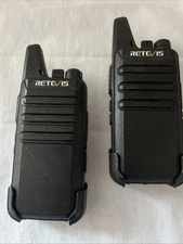 2 Retevis RETC 15 Two-Way UHF Hand-Held Mobile Radio Walkie-Talkie Lot