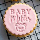 Custom Baby Name Bear Cookie Biscuit Stamp | Baby Shower Fondant Embosser M&S