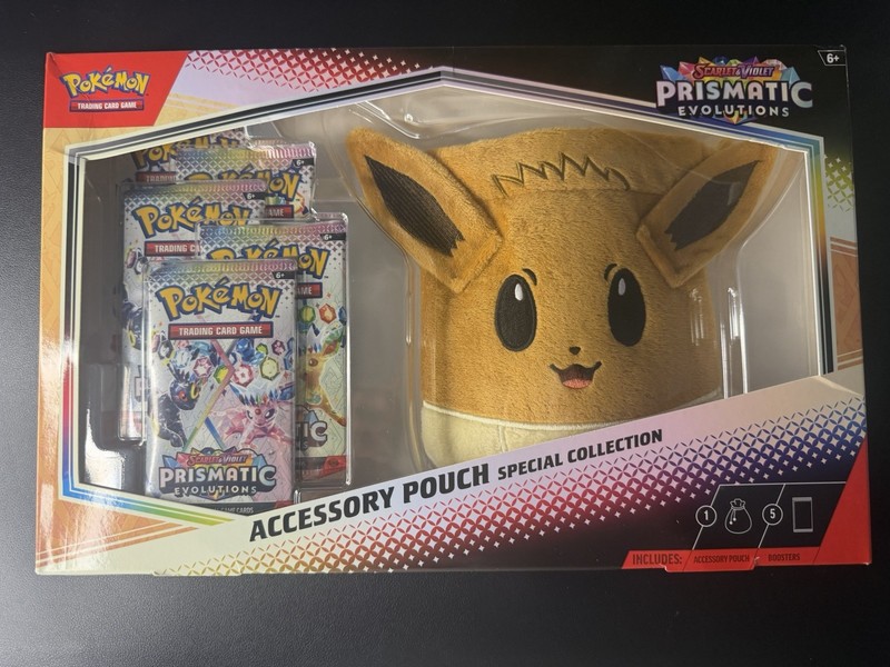 Pokemon TCG: Prismatic Evolutions Eevee Accessory Pouch Special Collection Box!