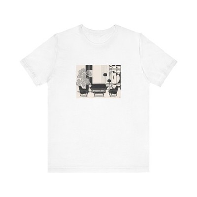 Minimalist Living Room Illustration T-Shirt, Mid Century Modern, Eames Era!!!!!!