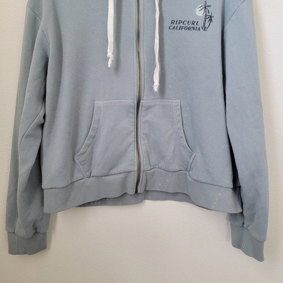 Suéter con Capucha Ripcurl California Cremallera Completa Talla Mediana Algodón Surfista Playa Costera Foto 4 de 4