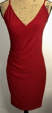 Under the Table Label Women’s Sz 10 midi Dress Crossover Bust Ruched Waist VGC
