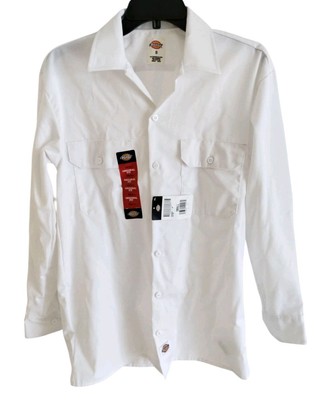 Dickies Work Shirt Small Button-up White RN20697 / CA01095 Pockets