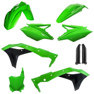 Acerbis Full Plastic Kit Black For Kawasaki KX250 2019-2020 and KX250F 2018