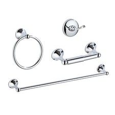 4-Piece Bathroom Hardware Set: Chrome Bathroom Accessory Set, Towel Bar,Towel...