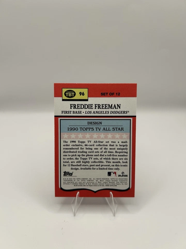 2023 Topps TBT Set Freddie Freeman All-Star Magenta /5 Short Print Dodgers - Image 2 of 2