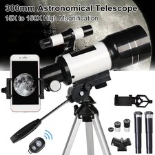 Telescope 300MM Astronomical 150X With Phone Adapter Barlow Lens For Kids Gift