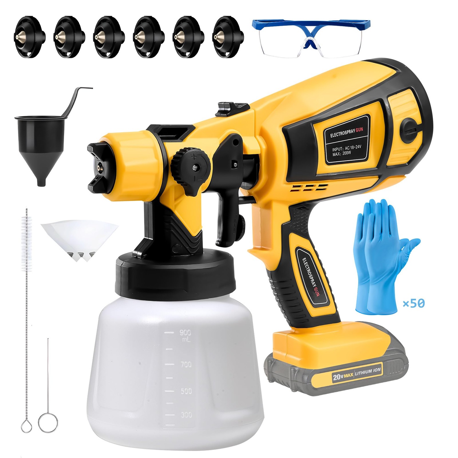 Cordless Paint Sprayer for DEWALT 20V Battery, Wireless HVLP Paint Sprayers Gun