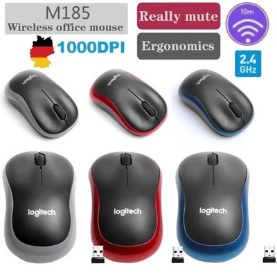 Logitech M185 Wireless Optical Mouse + USB Receiver Fit Compact PC Laptop Mouse