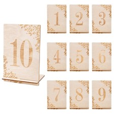 Wedding Wooden Table Numbers with Wooden Base,1-10 Rustic Wedding Centerpiece...