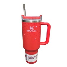 Stanley Quencher H2O Tumbler 40oz Red Heart Print Stainless Steel Valentines