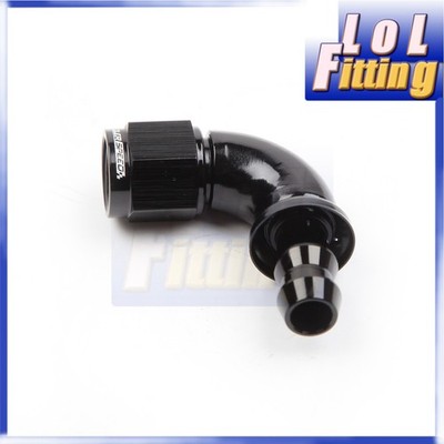 US SHIP 90 Degree AN6 -6AN Push-Lock Fuel Oil Hose End One Piece Fitting Adapter