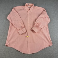 Vintage Brooks Brothers Makers 17-34 Red Stripe Button Down Shirt USA XL