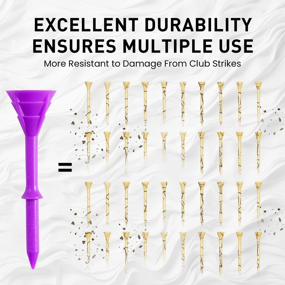 Camisetas de golf de 3 1/4 pulgadas irrompibles EE. UU. Duradero Soporte Paquete de Foto 4 de 4