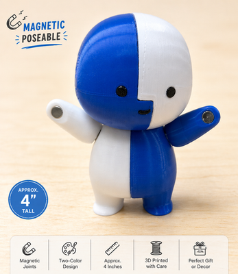#ad Lil Finder Guy – Magnetic Poseable Mini Figure 3D Printed Desk Toy Cute Art $18.99