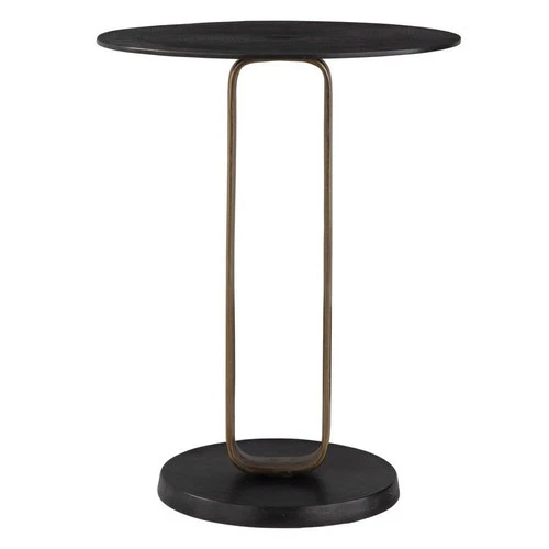 Uttermost 50005 Aperture 17" Diameter Aluminum Accent Table - Black - Picture 1 of 6