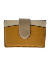 MARNI Two-Tone Leather Card Case YLW Women's PFMO0012Q2