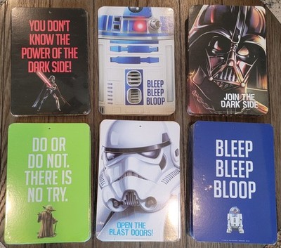 Star Wars Wall Decor New Sealed 8.5 x 12.5 Lot of 87 Lucasfilm Sign Double Sided