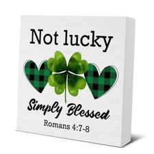 St Patricks Day Decor Farmhouse Shamrock Decorations Religious Christian LUCK16