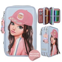 Topmodel 3 Fach Federtasche Mit Applikation Team Teddy