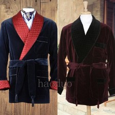 Giacca da fumo uomo in velluto con cintura cena ballo festa sera abito blazer