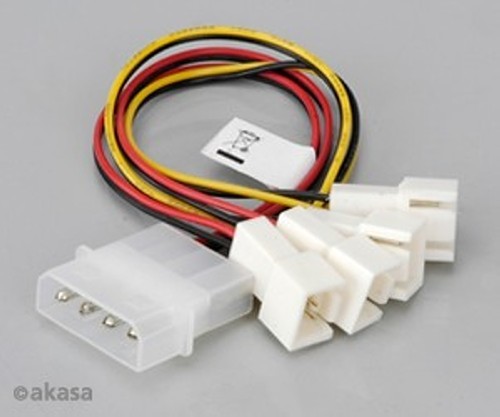Akasa AK-CB001 4-pin Molex to 4 x 3-pin Fan Socket Adaptor Cable