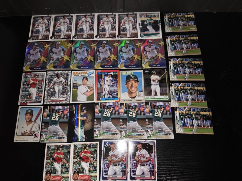 Matt Olson Lot Of 33 Baseball Cards Inserts Atlanta Braves, Oakland Athletics 