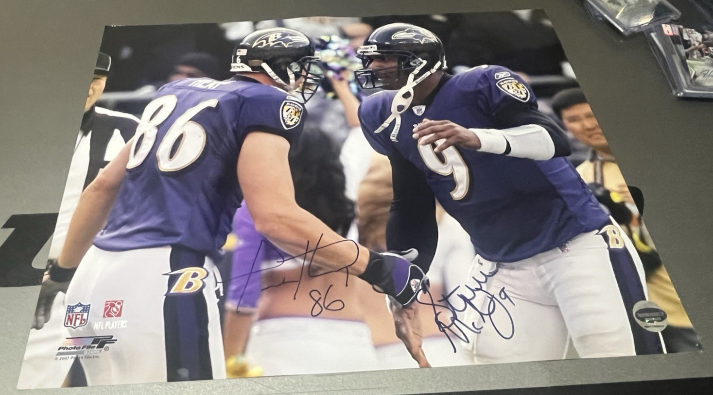 Todd Heap Steve McNair Dual Signed Autographed  Baltimore Ravens 16x20 Rare!!