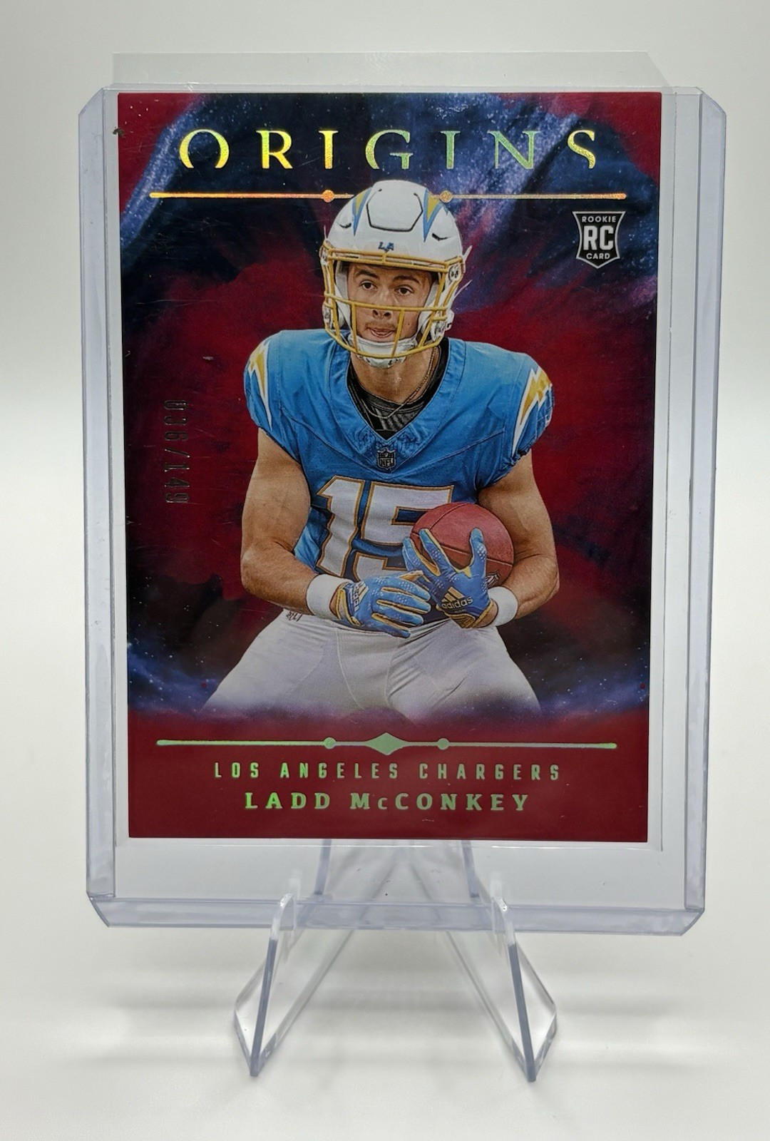 2024 Panini Origins - Rookies Ladd McConkey #139 Red /149 (RC)