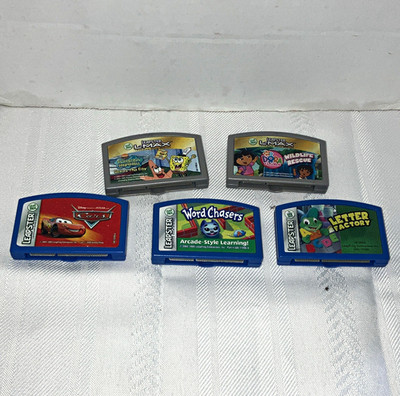 LeapFrog Leapster Game Cartridges Lot: Cars, Word Chasers, Letter Factory, etc.
