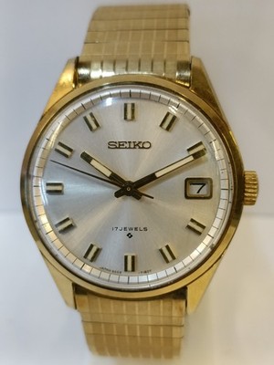 VINTAGE SEIKO GP 17J WINDING SILVER DIAL 6602-7040 JAPAN MEN'S