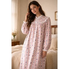 Lanz of Salzburg Toy Soldier Print Traditional Nightgown Size Med cottagecore